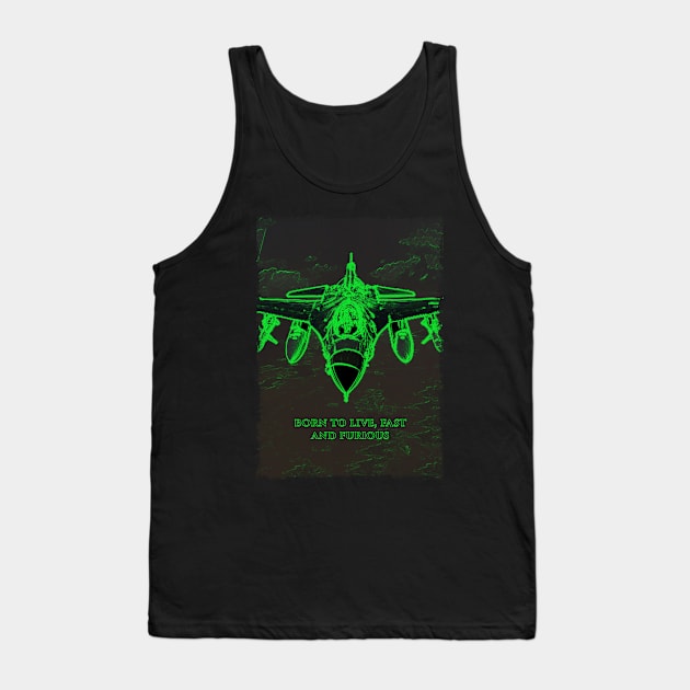 Fighter Jet Born P22 Tank Top by FasBytes